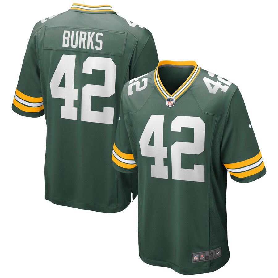 Men Green Bay Packers #42 Oren Burks Nike Green Game NFL Jersey->green bay packers->NFL Jersey